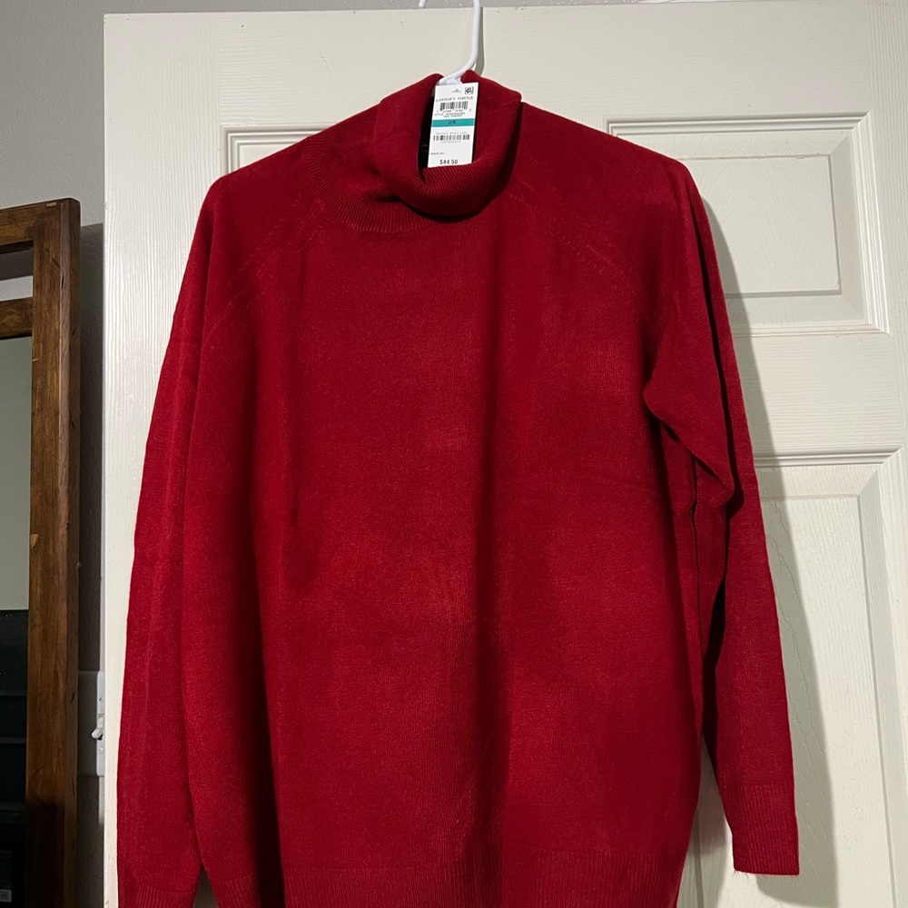 NWT  Kendra Scott Luxsoft turtle  Red Sweater xl/ ox plus